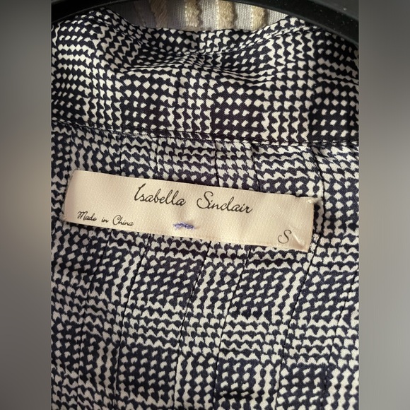 Anthropologie Isabella Sinclair navy pleated button front dress - Picture 2 of 7